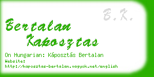 bertalan kaposztas business card