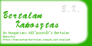 bertalan kaposztas business card